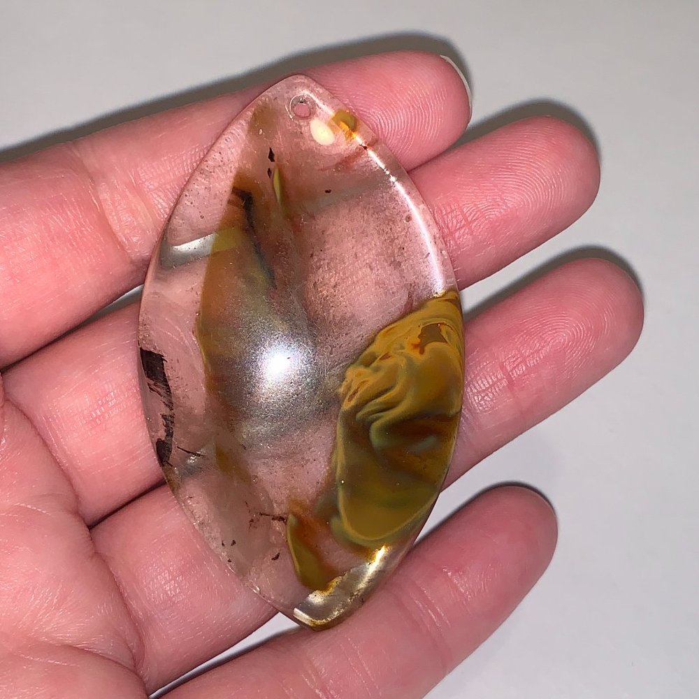 Navette Volcano Cherry Quartz Focal Drop